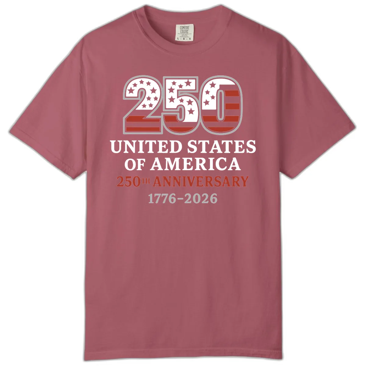 United States 250th Anniversary Celebration Comfort Color in Crimson