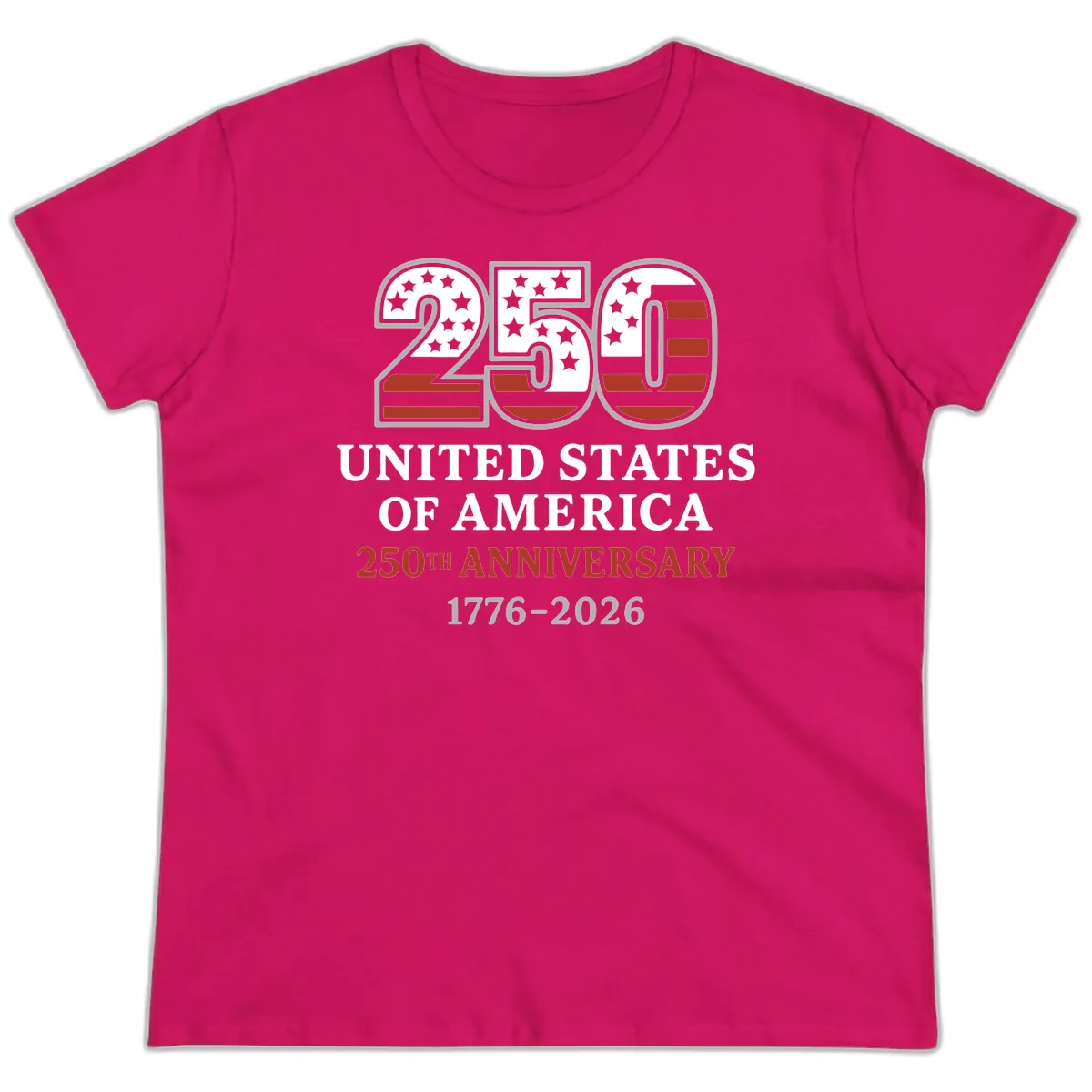 United States 250th Anniversary Celebration Ladies Tee in Heliconia