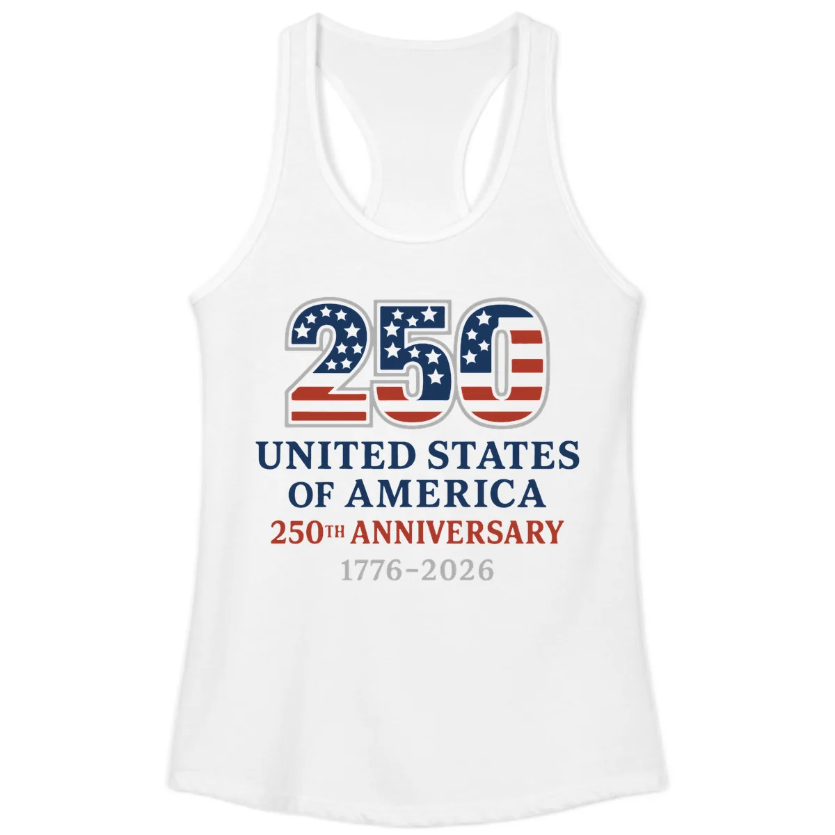 United States 250th Anniversary Celebration Ladies Tank in White