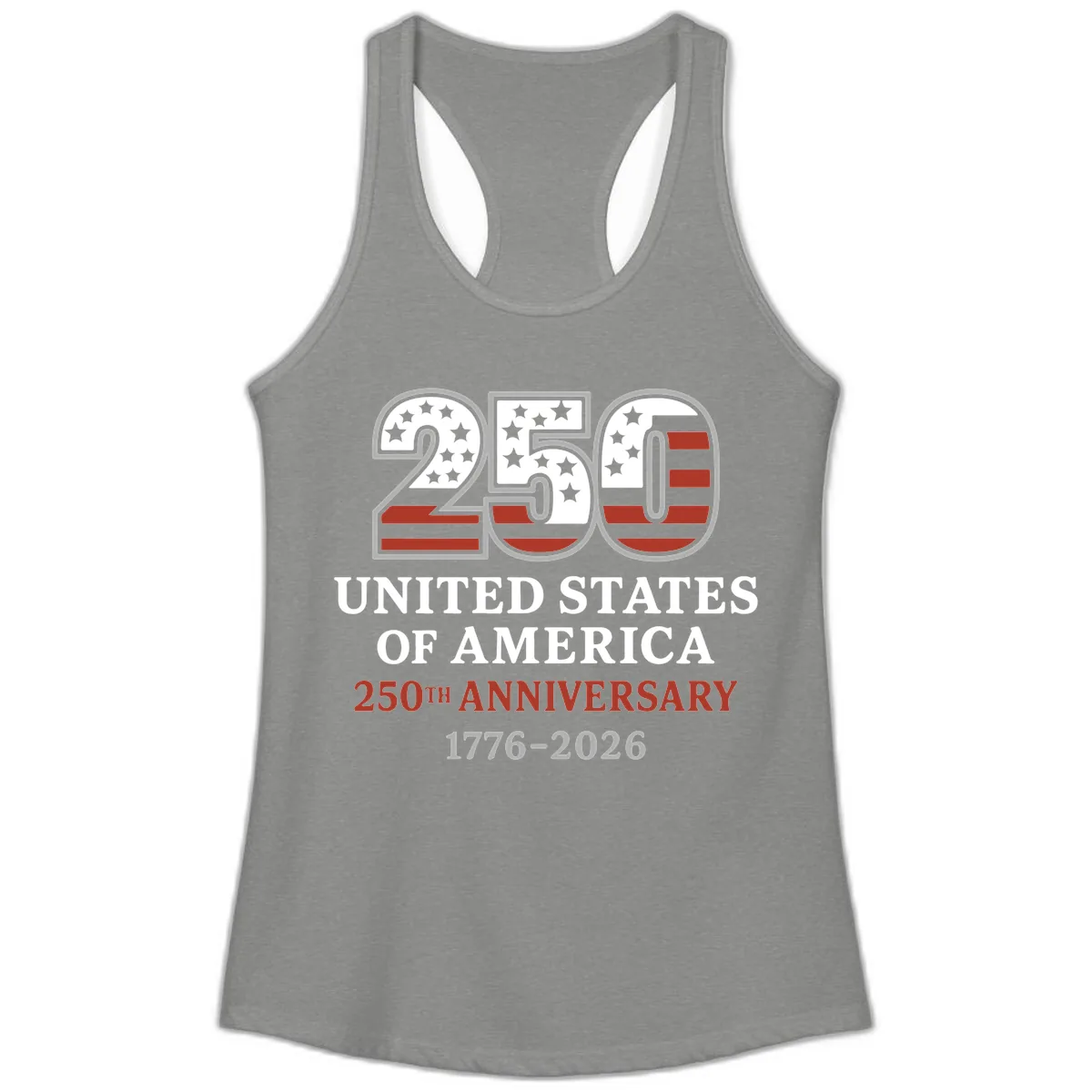 United States 250th Anniversary Celebration Ladies Tank in Heather Grey