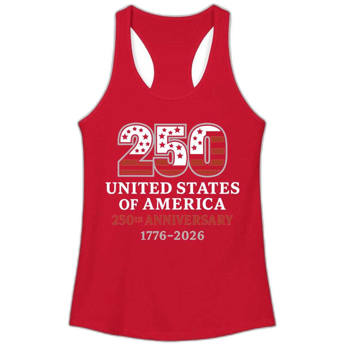 United States 250th Anniversary Celebration Ladies Tank in Solid Red