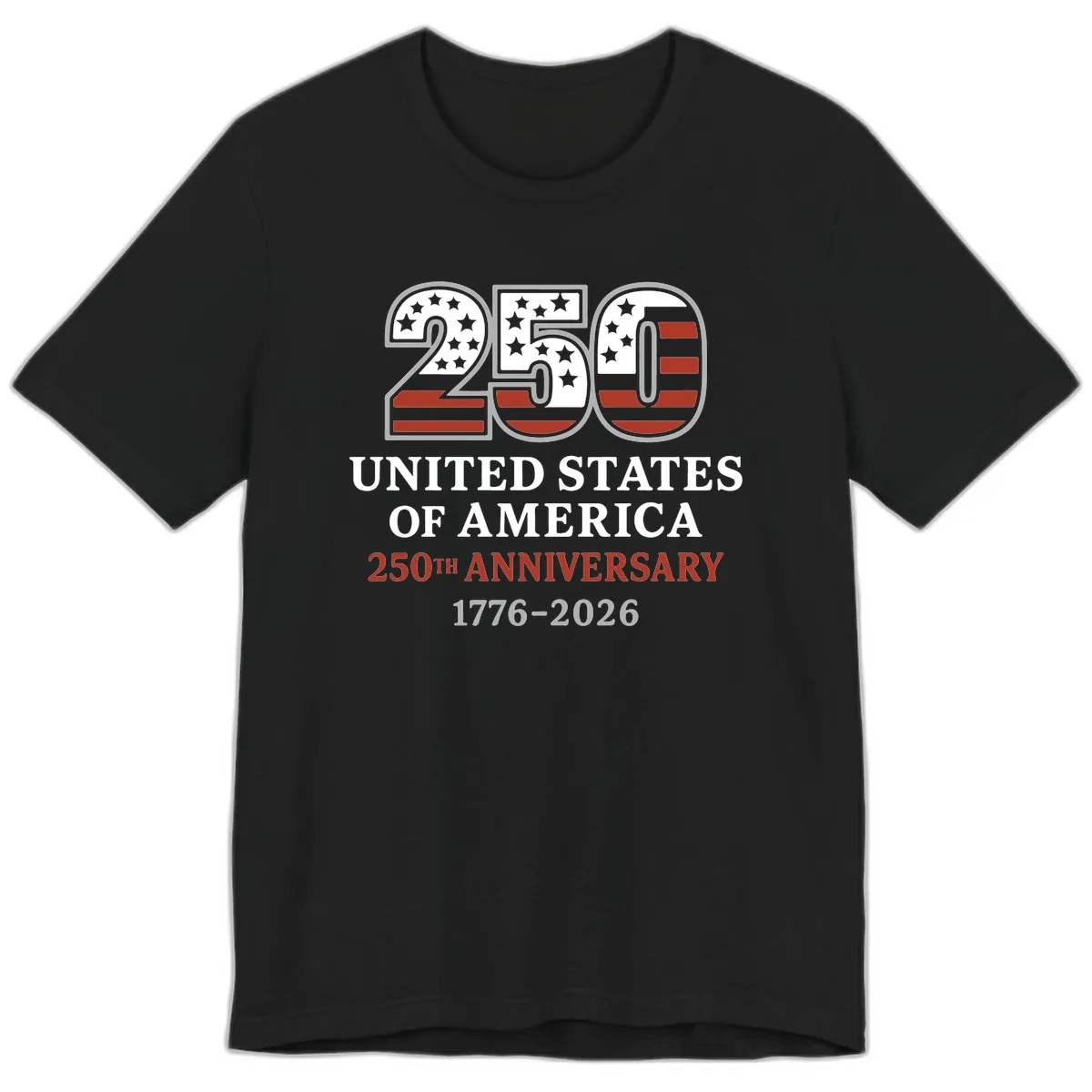 United States 250th Anniversary Celebration Premium T-Shirt in Black