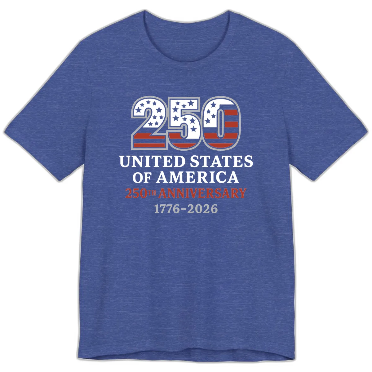 United States 250th Anniversary Celebration Premium T-Shirt in Heather True Royal
