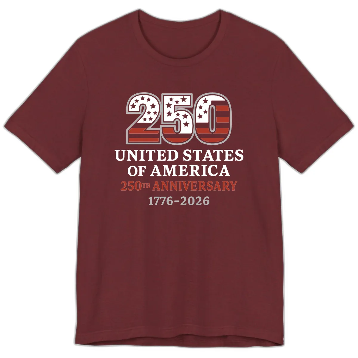 United States 250th Anniversary Celebration Premium T-Shirt in Heather Cardinal