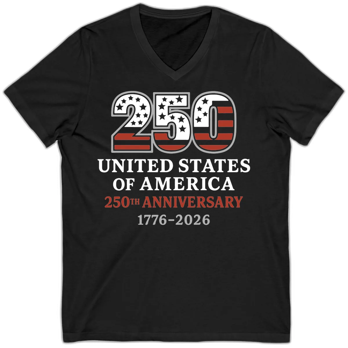 United States 250th Anniversary Celebration V-Neck in Black
