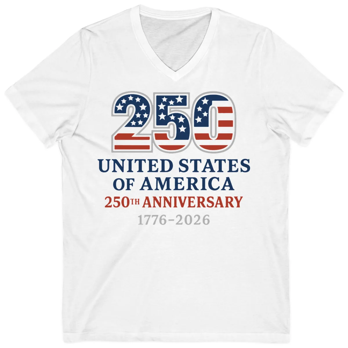 United States 250th Anniversary Celebration V-Neck in White