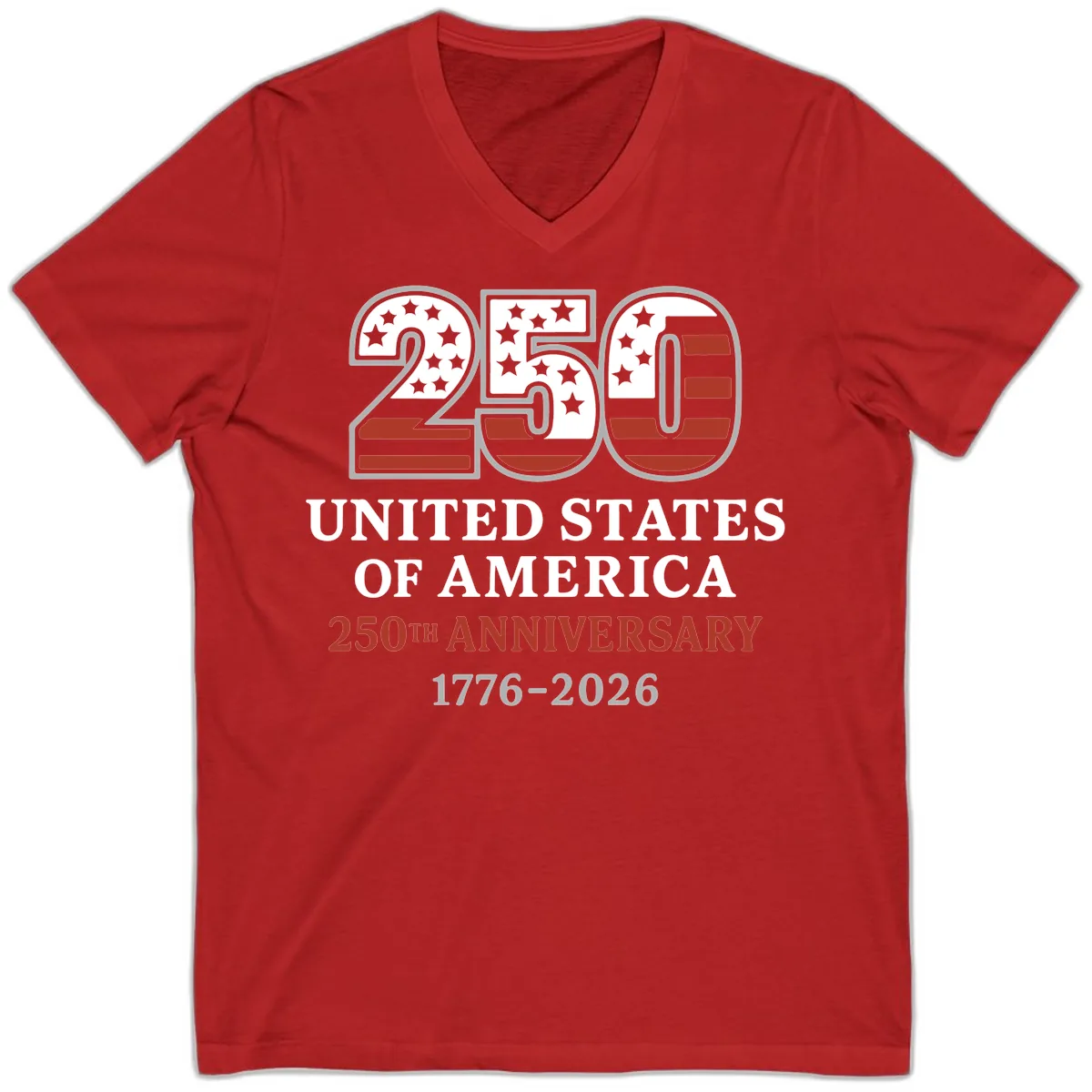 United States 250th Anniversary Celebration V-Neck in Red