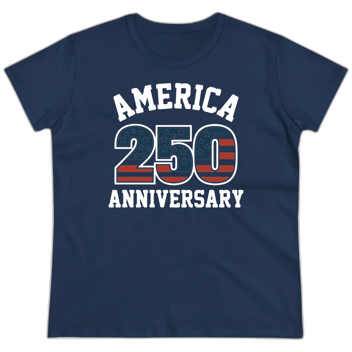 America 250th Anniversary Celebration Ladies Tee in Navy