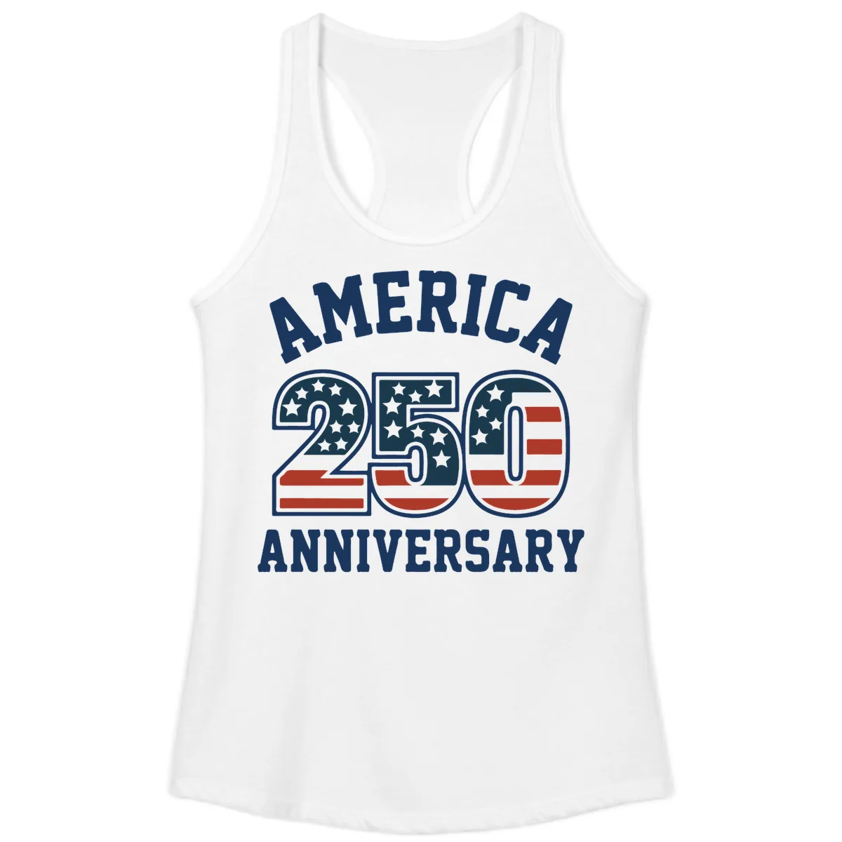 America 250th Anniversary Celebration Ladies Tank in White