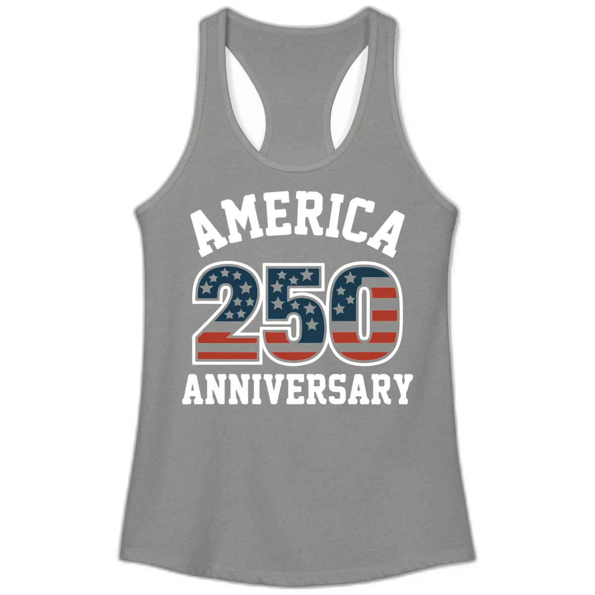 America 250th Anniversary Celebration Ladies Tank in Heather Grey