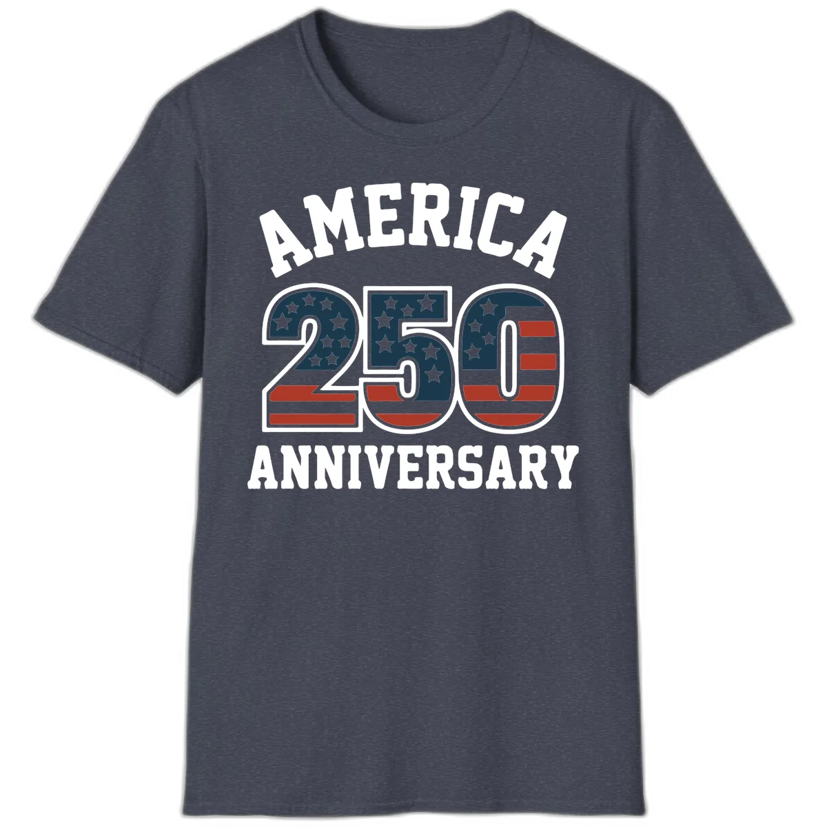 America 250th Anniversary Celebration T-Shirt in Heather Navy