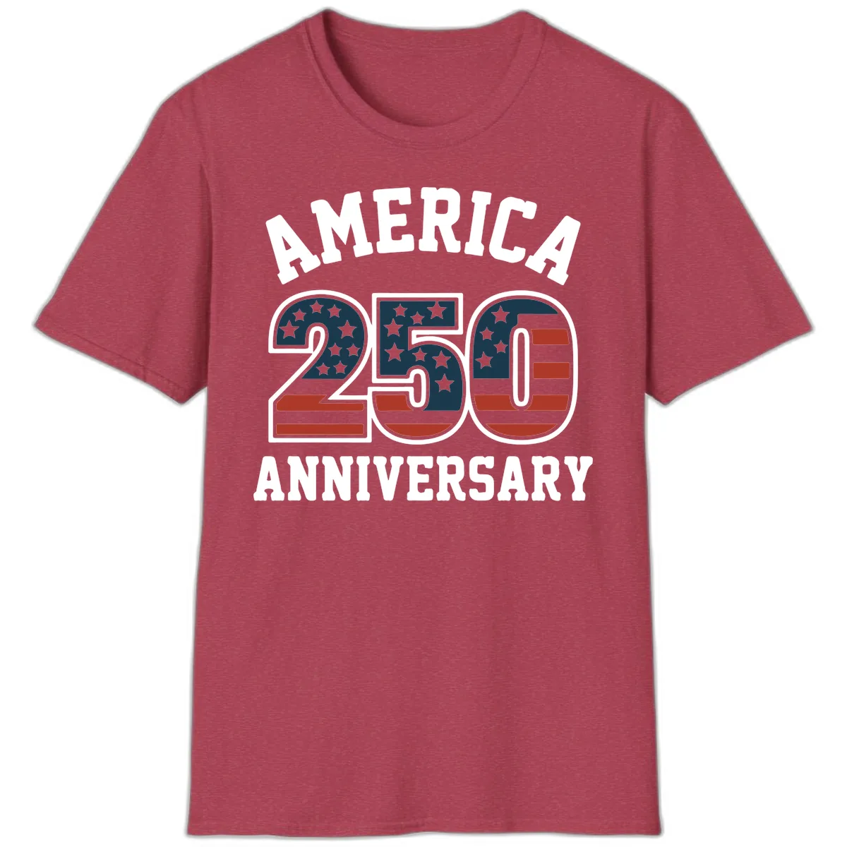 America 250th Anniversary Celebration T-Shirt in Heather Cardinal