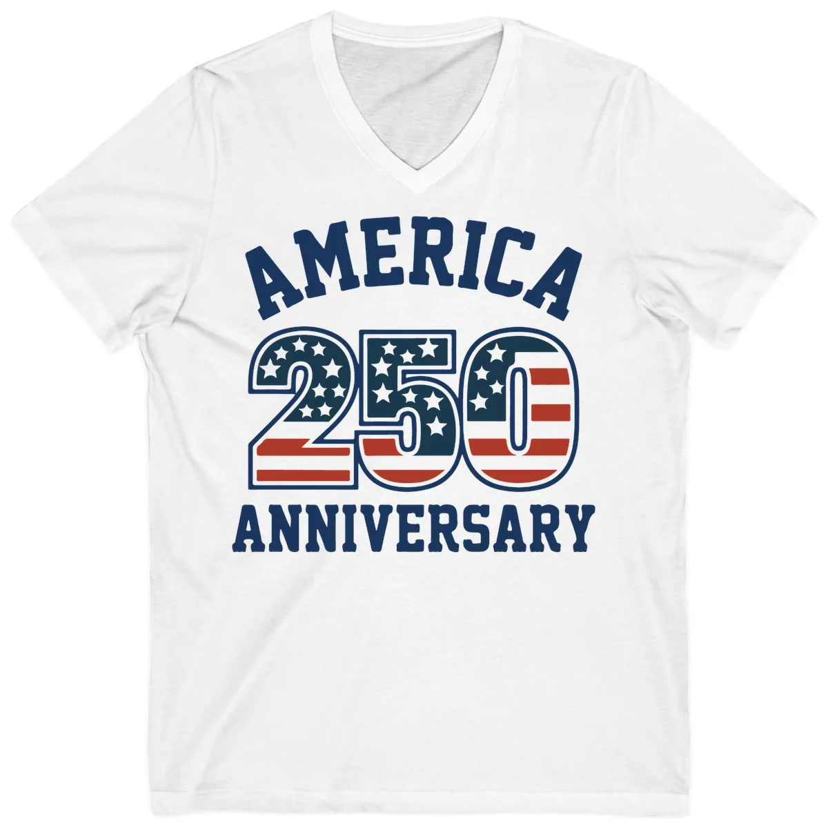 America 250th Anniversary Celebration V-Neck in White