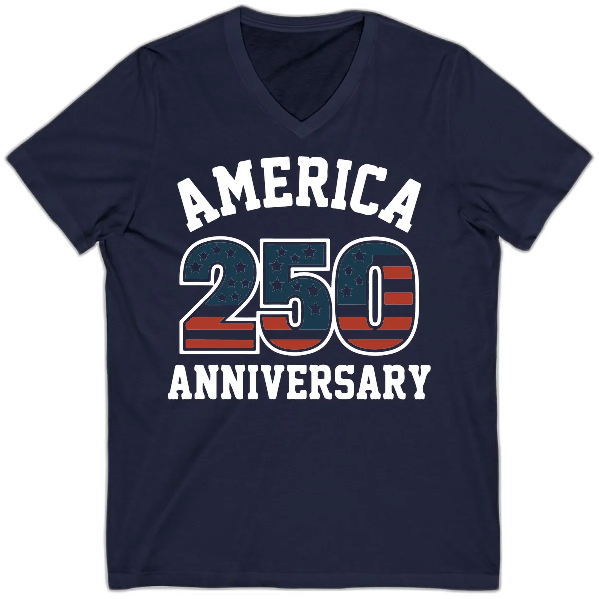 America 250th Anniversary Celebration V-Neck in Navy