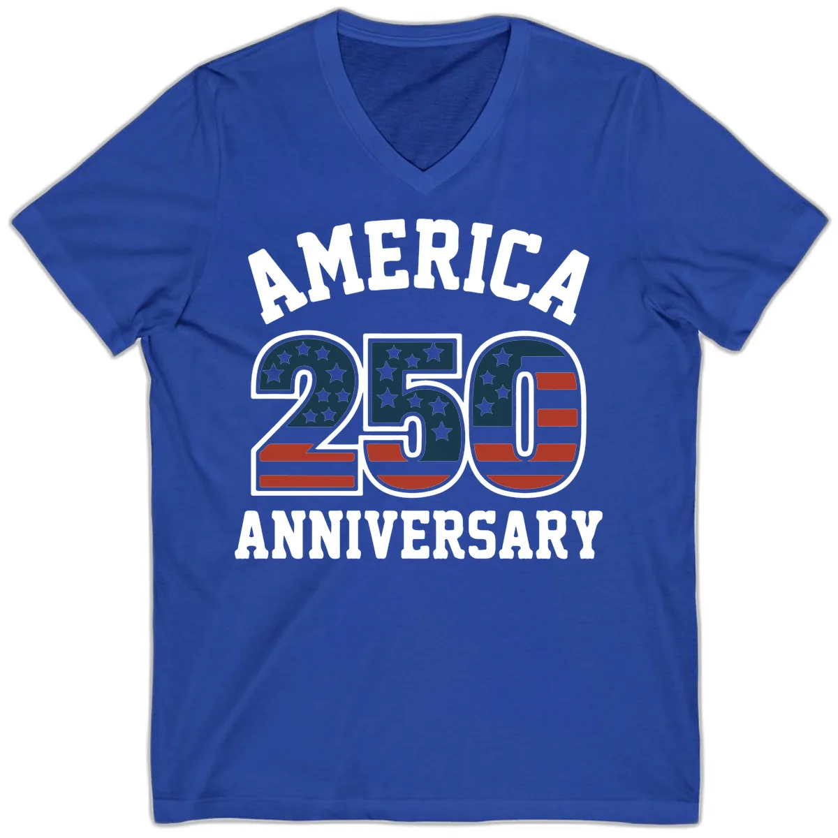 America 250th Anniversary Celebration V-Neck in True Royal