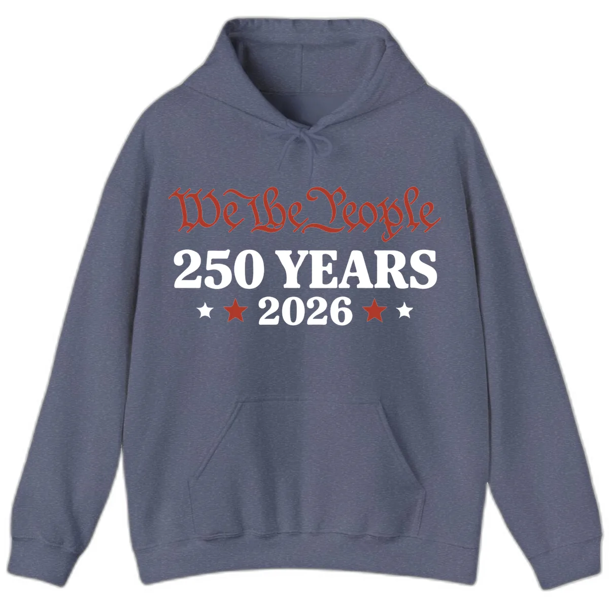 We The People 250 Years 2026 Hoodie in Heather Navy