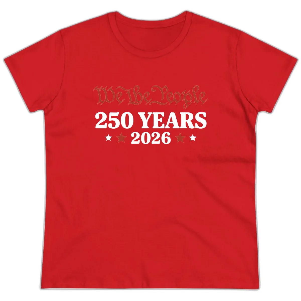 We The People 250 Years 2026 Ladies Tee in Red
