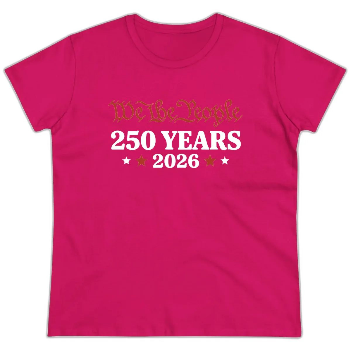 We The People 250 Years 2026 Ladies Tee in Heliconia