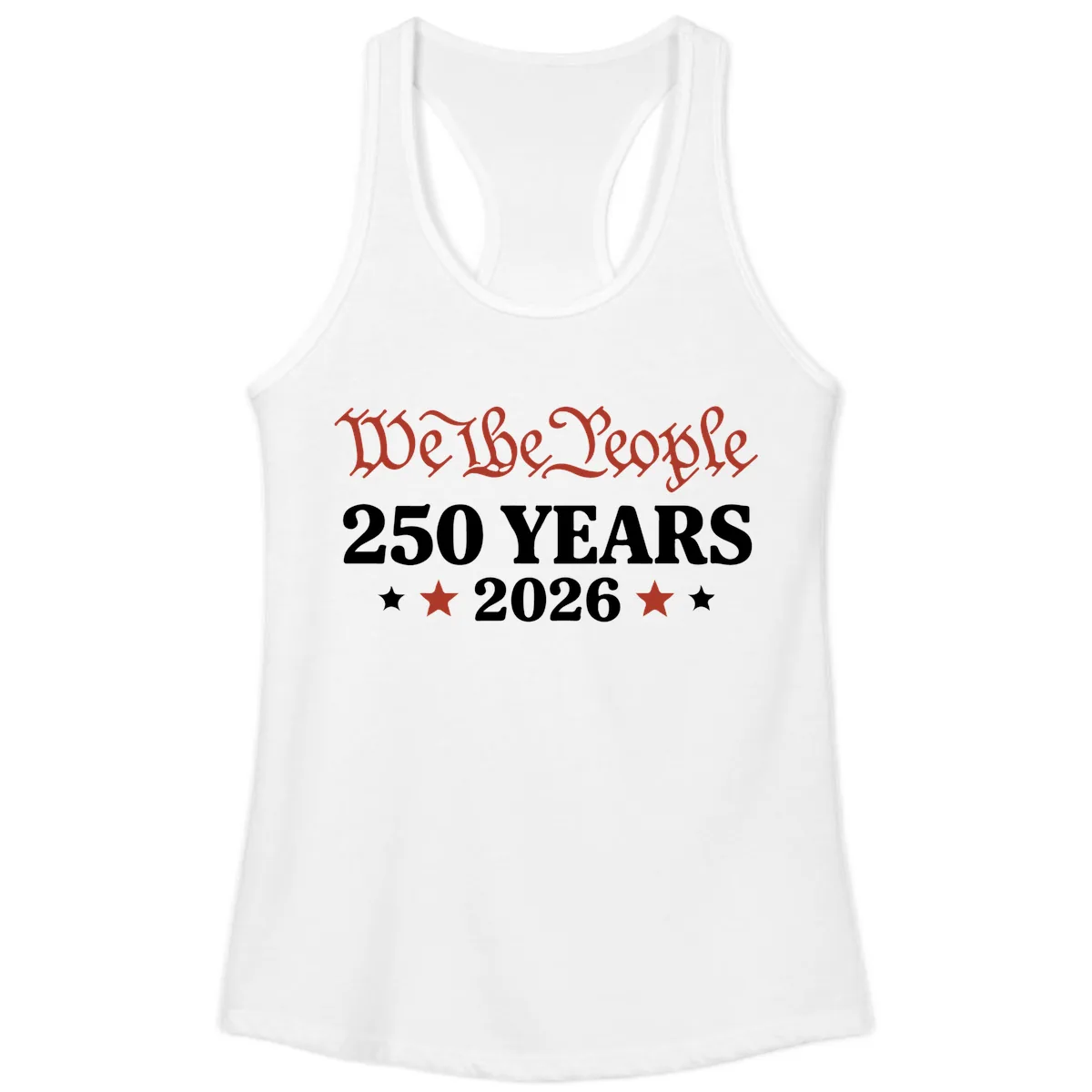 We The People 250 Years 2026 Ladies Tank in White