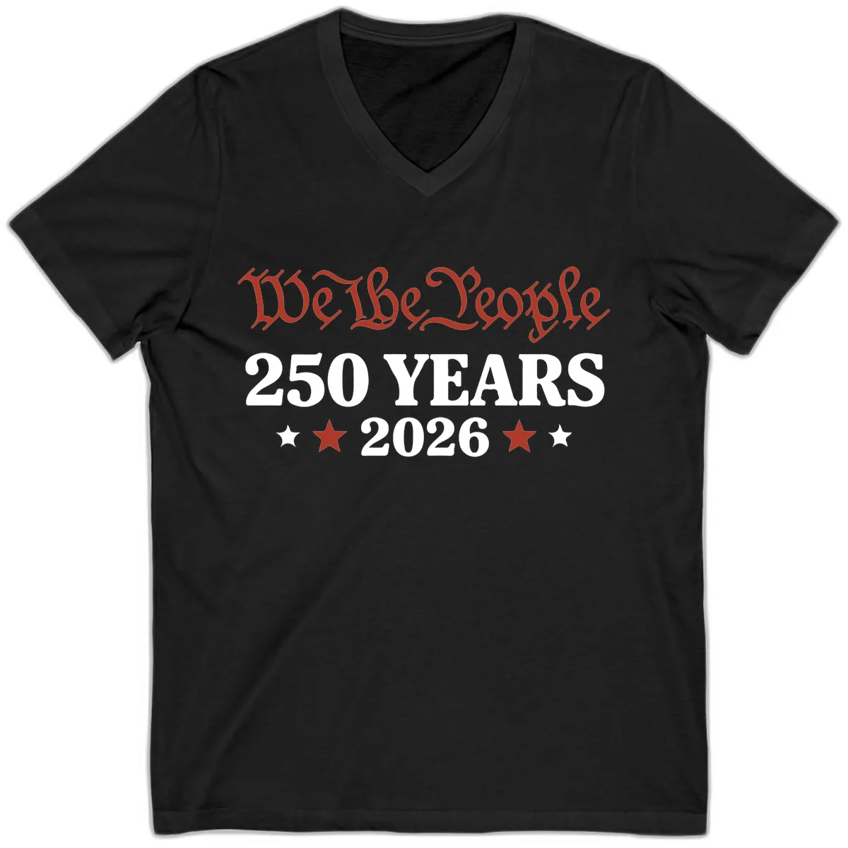 We The People 250 Years 2026 V-Neck in Black