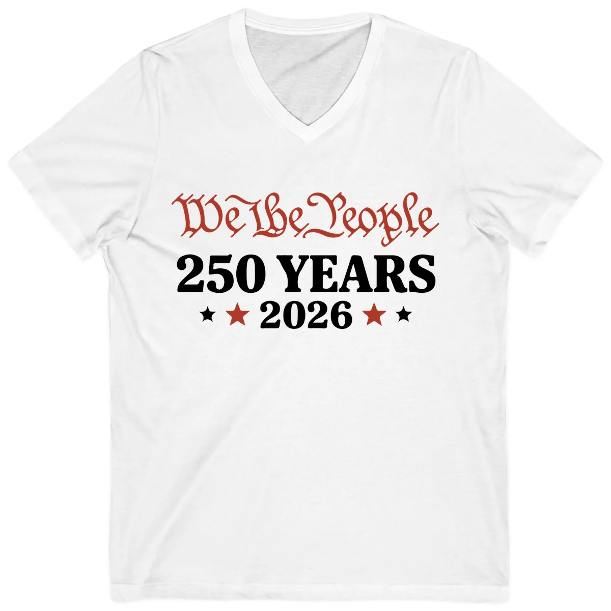 We The People 250 Years 2026 V-Neck in White