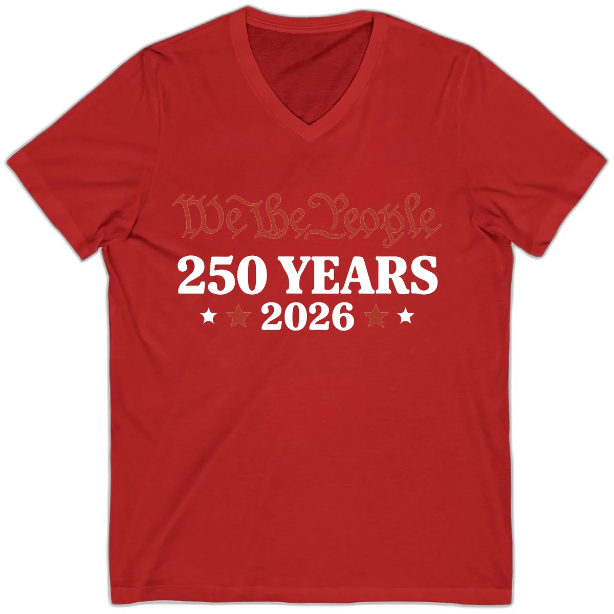 We The People 250 Years 2026 V-Neck in Red