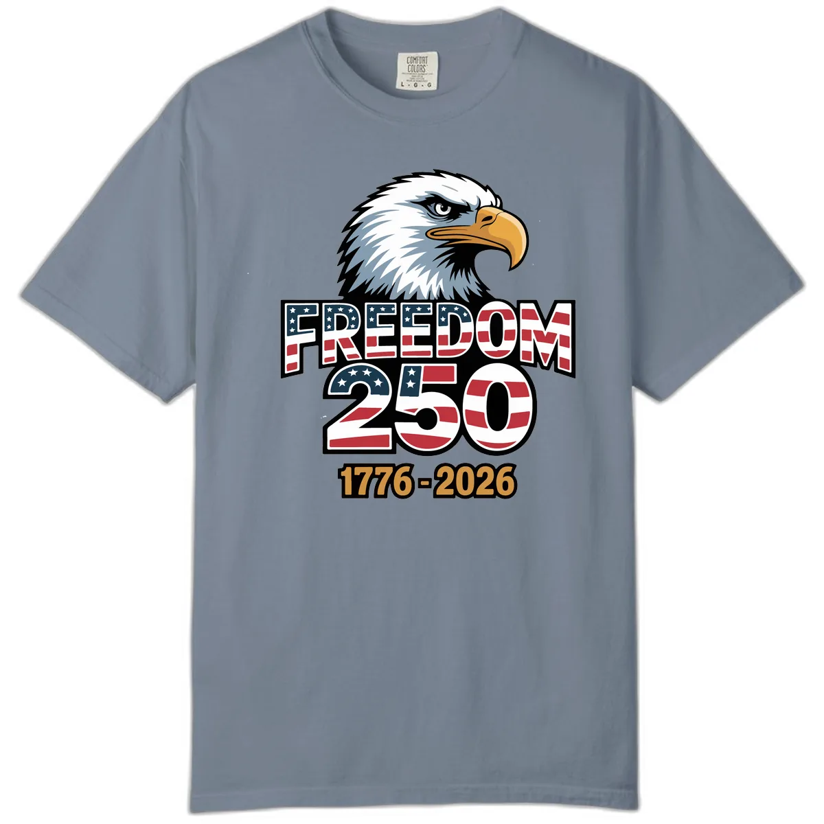 Freedom 250th Anniversary Celebration Comfort Color in Blue Jean