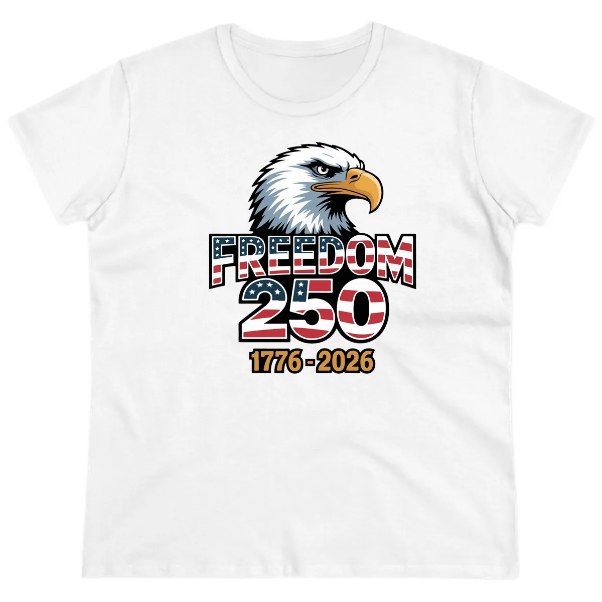 Freedom 250th Anniversary Celebration Ladies Tee in White