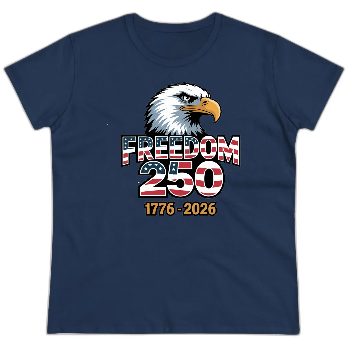 Freedom 250th Anniversary Celebration Ladies Tee in Navy