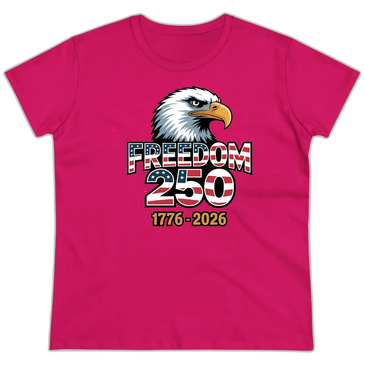 Freedom 250th Anniversary Celebration Ladies Tee in Heliconia