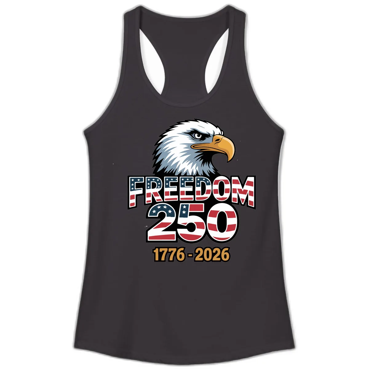 Freedom 250th Anniversary Celebration Ladies Tank in Black