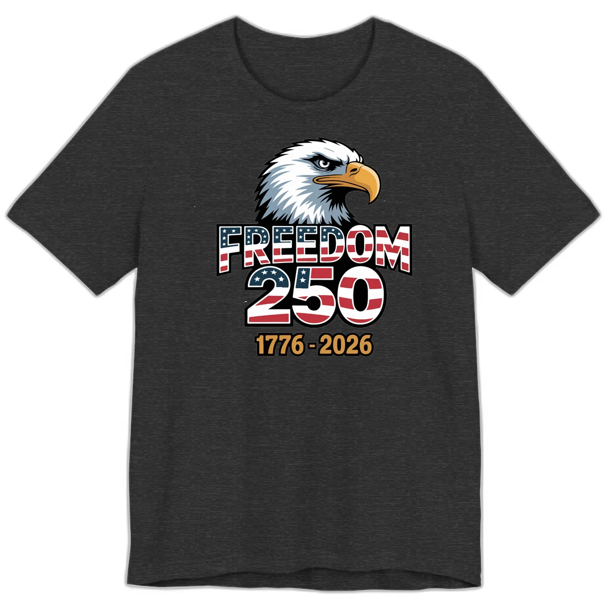 Freedom 250th Anniversary Celebration Premium T-Shirt in Dark Grey Heather