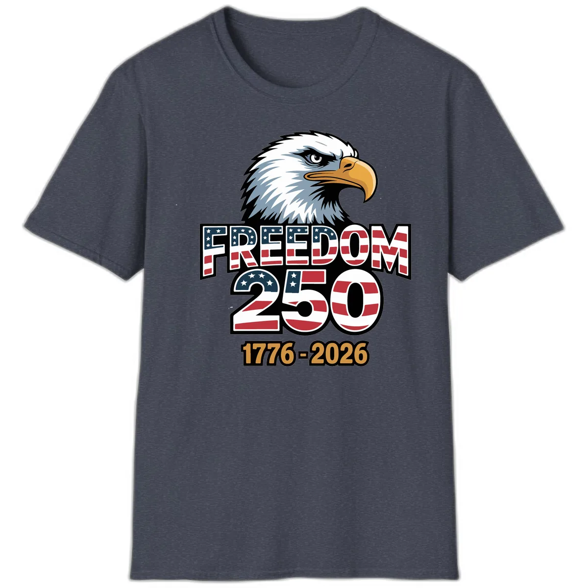 Freedom 250th Anniversary Celebration T-Shirt in Heather Navy