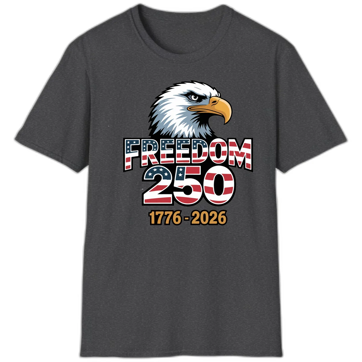 Freedom 250th Anniversary Celebration T-Shirt in Dark Heather