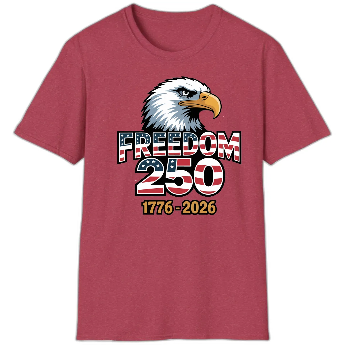 Freedom 250th Anniversary Celebration T-Shirt in Heather Cardinal