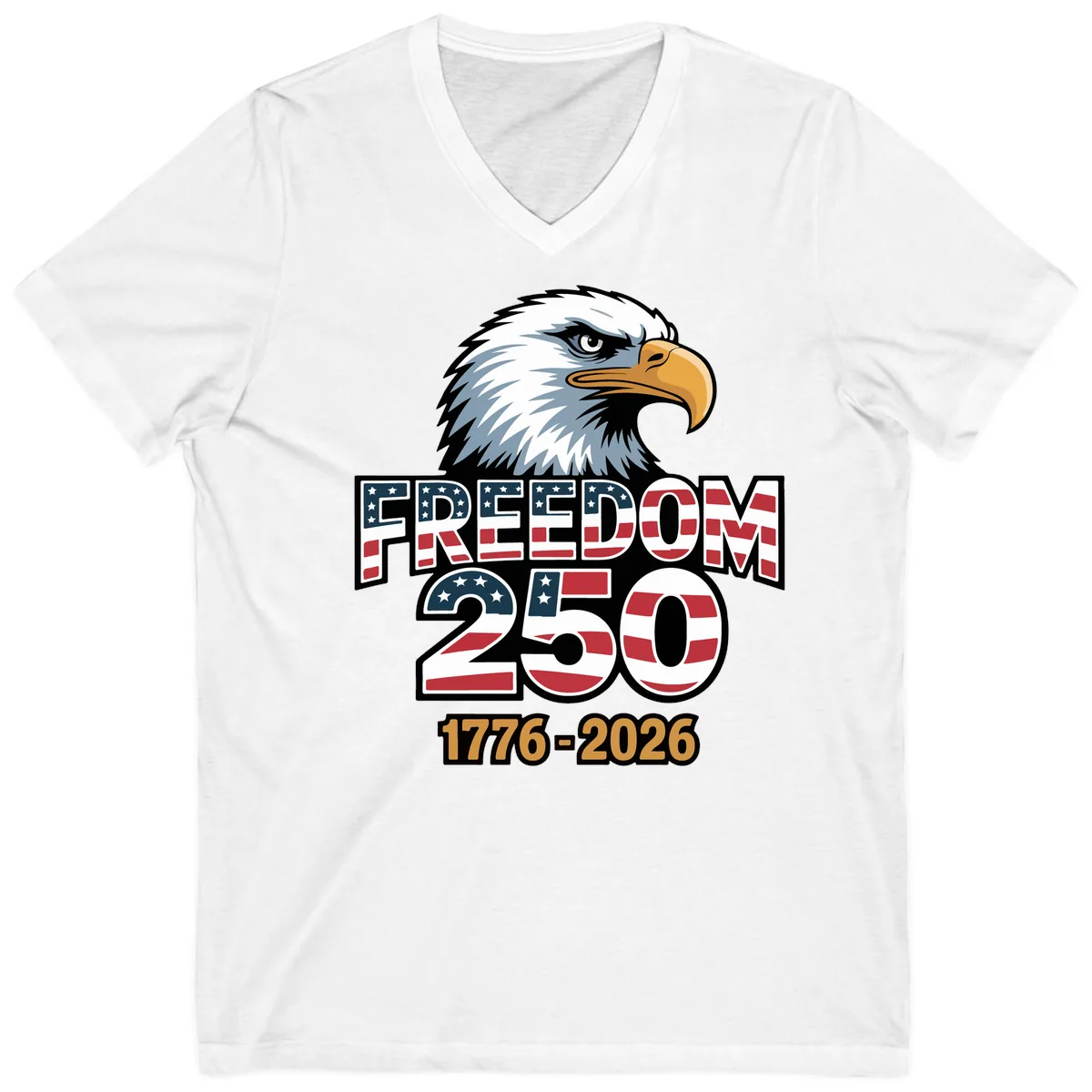 Freedom 250th Anniversary Celebration V-Neck in White