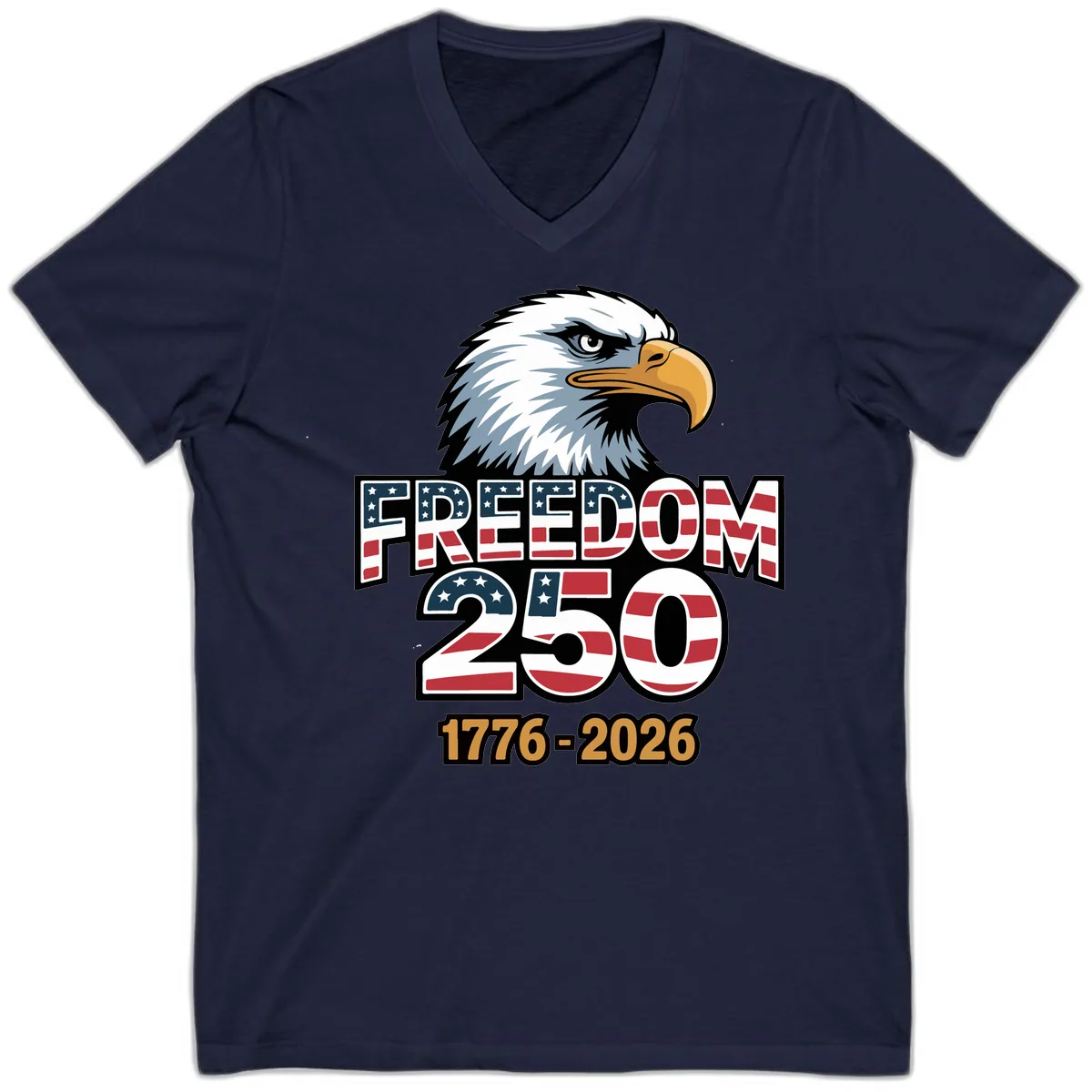 Freedom 250th Anniversary Celebration V-Neck in Navy