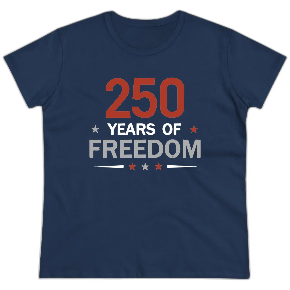 250 Years Of Freedom Celebration Ladies Tee in Navy