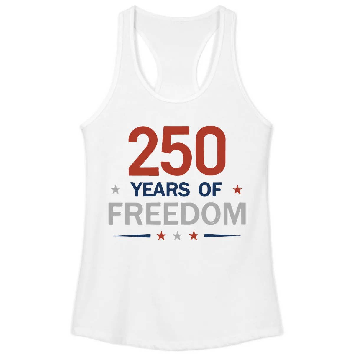 250 Years Of Freedom Celebration Ladies Tank in White