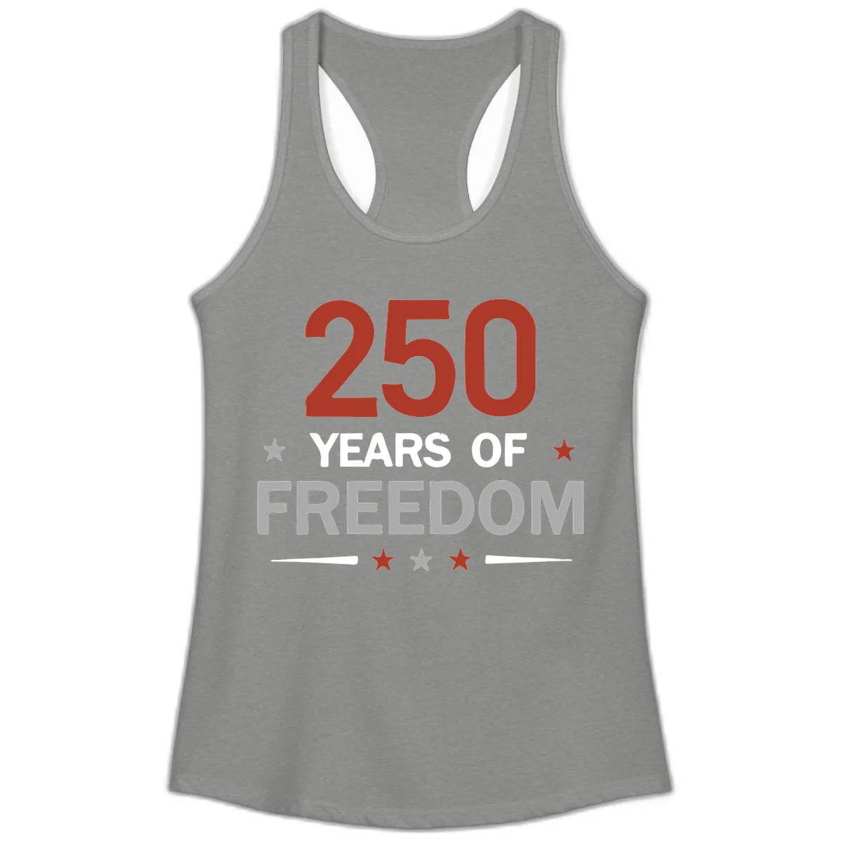 250 Years Of Freedom Celebration Ladies Tank in Heather Grey