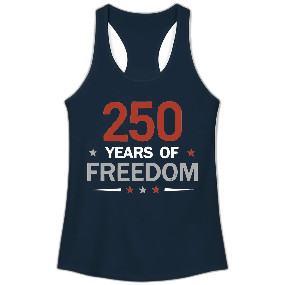 250 Years Of Freedom Celebration Ladies Tank in Solid Midnight Navy