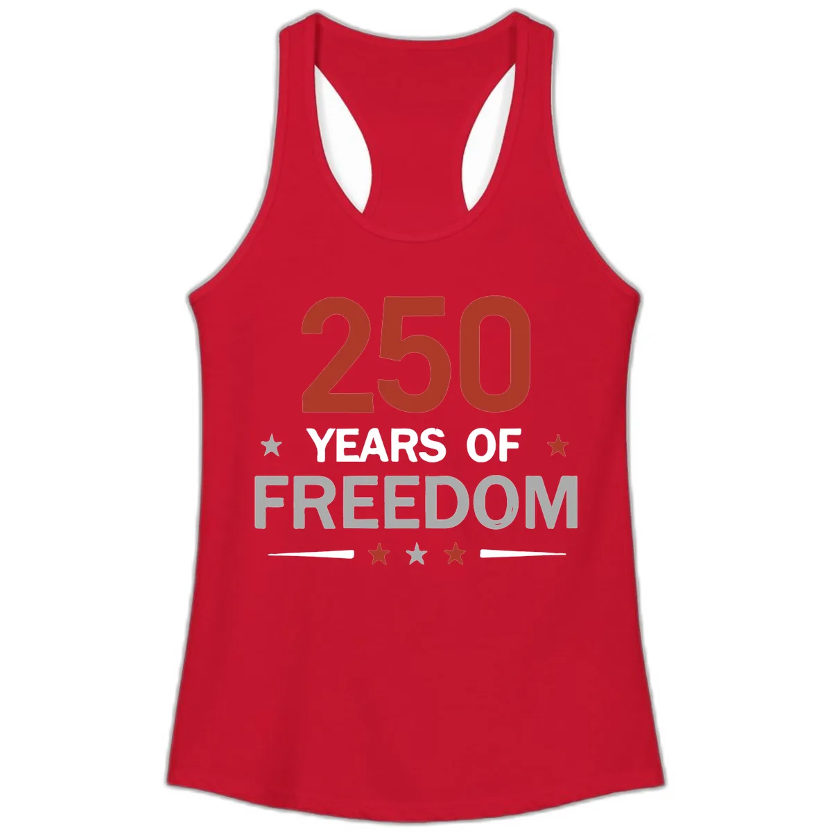250 Years Of Freedom Celebration Ladies Tank in Solid Red