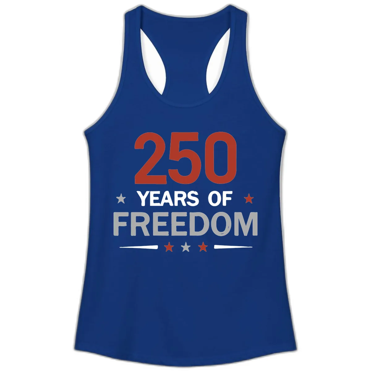 250 Years Of Freedom Celebration Ladies Tank in Solid Royal