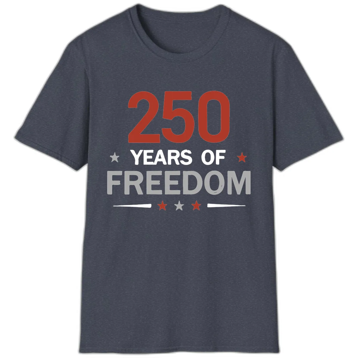 250 Years Of Freedom Celebration T-Shirt in Heather Navy