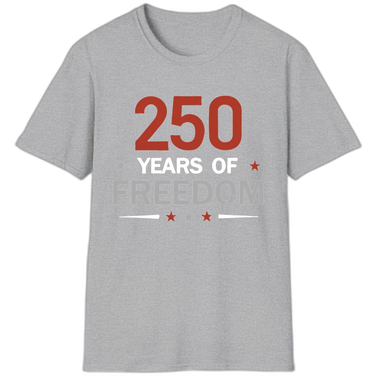250 Years Of Freedom Celebration T-Shirt in Sport Grey