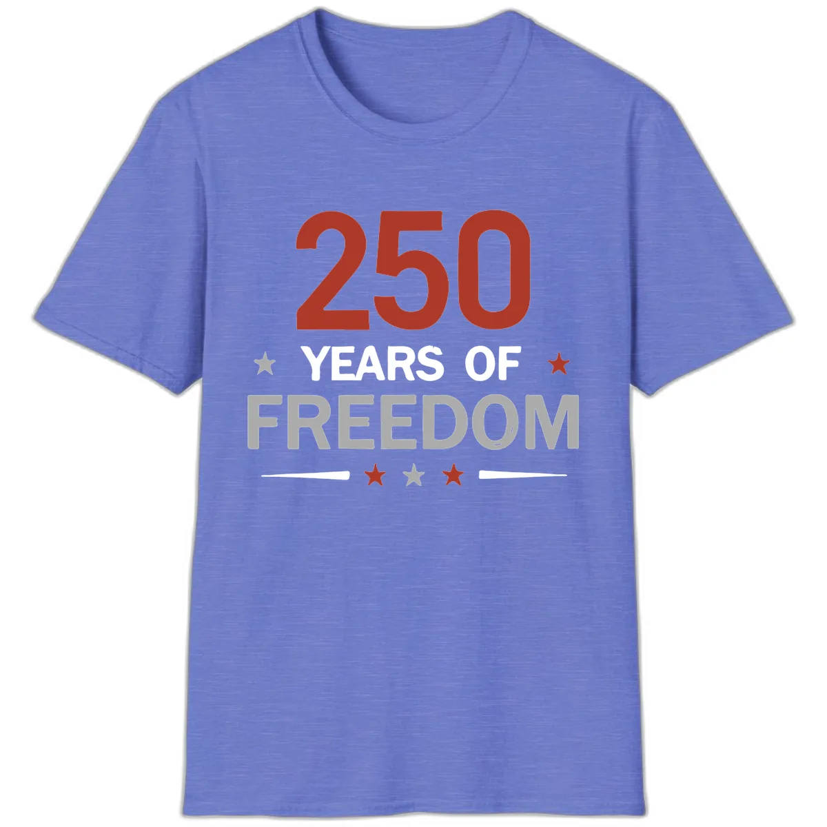 250 Years Of Freedom Celebration T-Shirt in Heather Royal