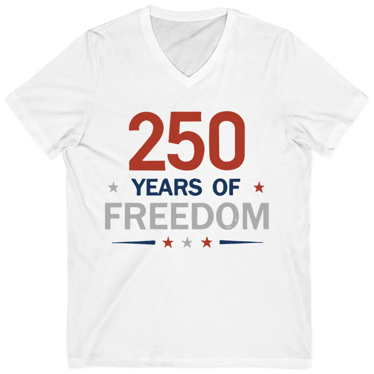 250 Years Of Freedom Celebration V-Neck in White
