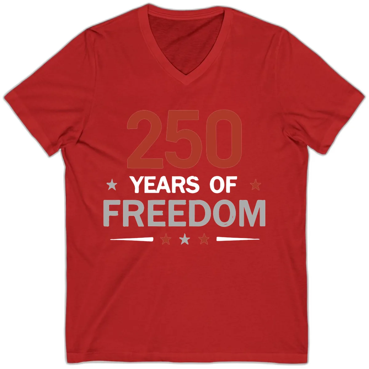 250 Years Of Freedom Celebration V-Neck in Red