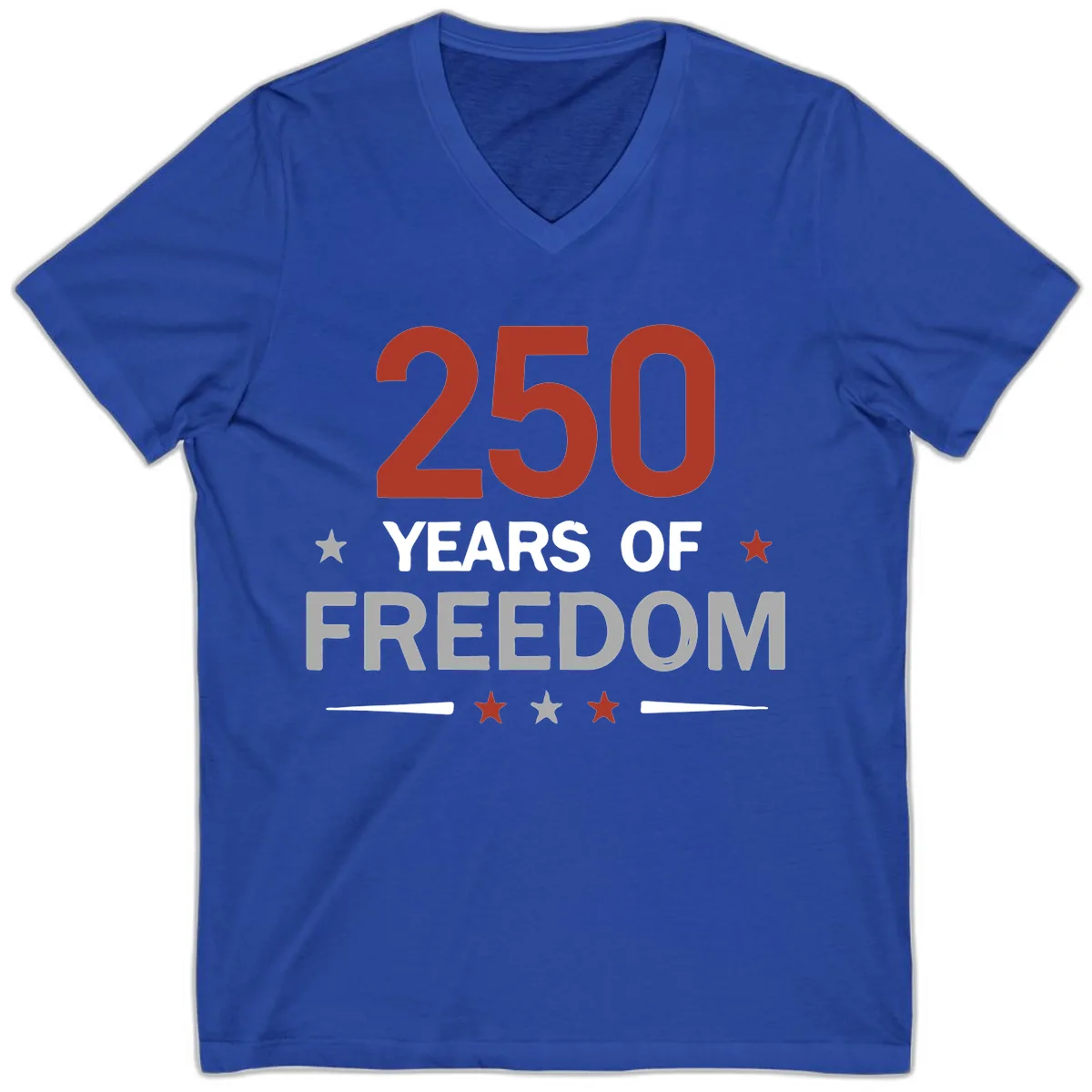 250 Years Of Freedom Celebration V-Neck in True Royal