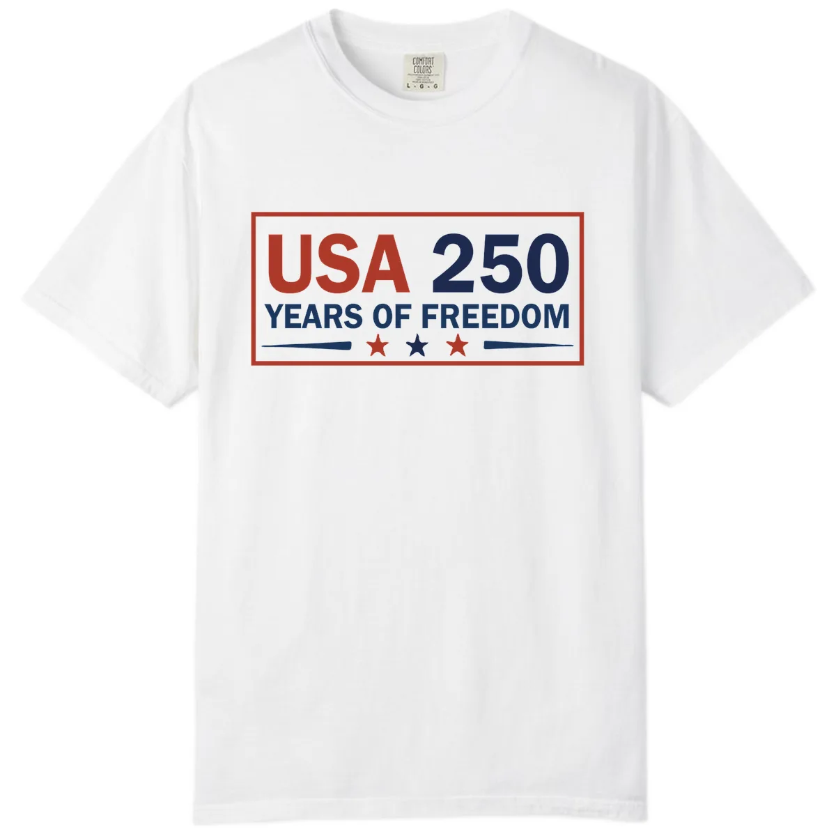 USA 250 Years Of Freedom Celebration Comfort Color in White